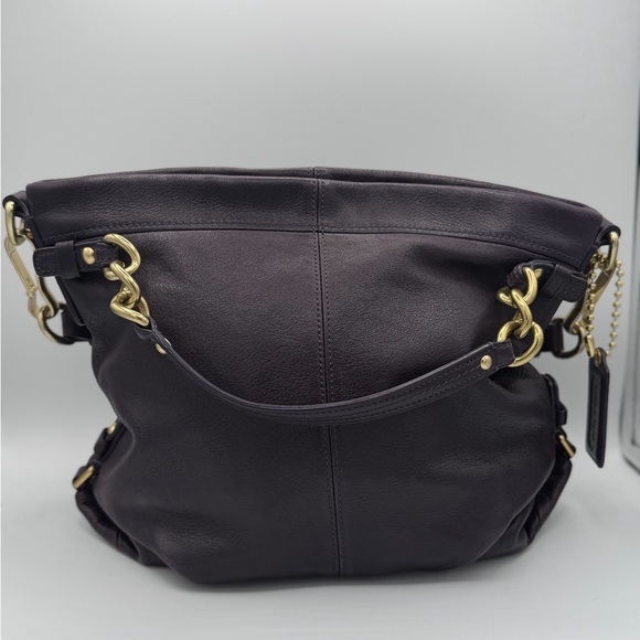 Coach Brooke Hobo Plum Pebbled Leather Gold Hardware Excellent Condition - Picture 8 of 8